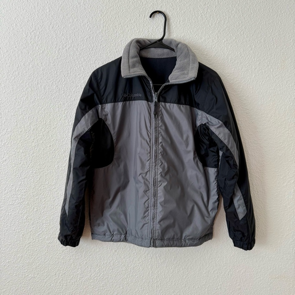 Columbia Vertex  Gray Black Reversible Jacket Youth Size 14/16